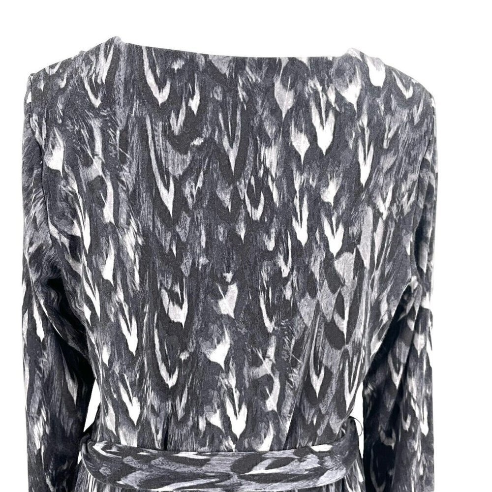 Talbots Stretch Abstract Feather Print Wrap Dress… - image 5